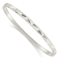 Sterling Silver Diamond Cut Slip-on Bangle QB1084