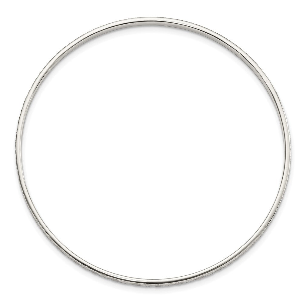 Sterling Silver Diamond Cut Slip-on Bangle QB1086
