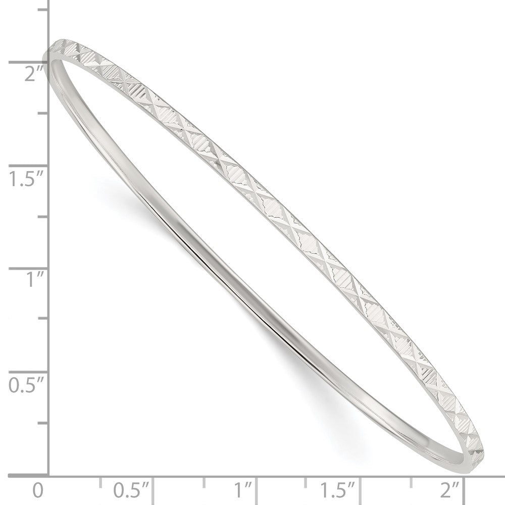 Sterling Silver Diamond Cut Slip-on Bangle QB1086
