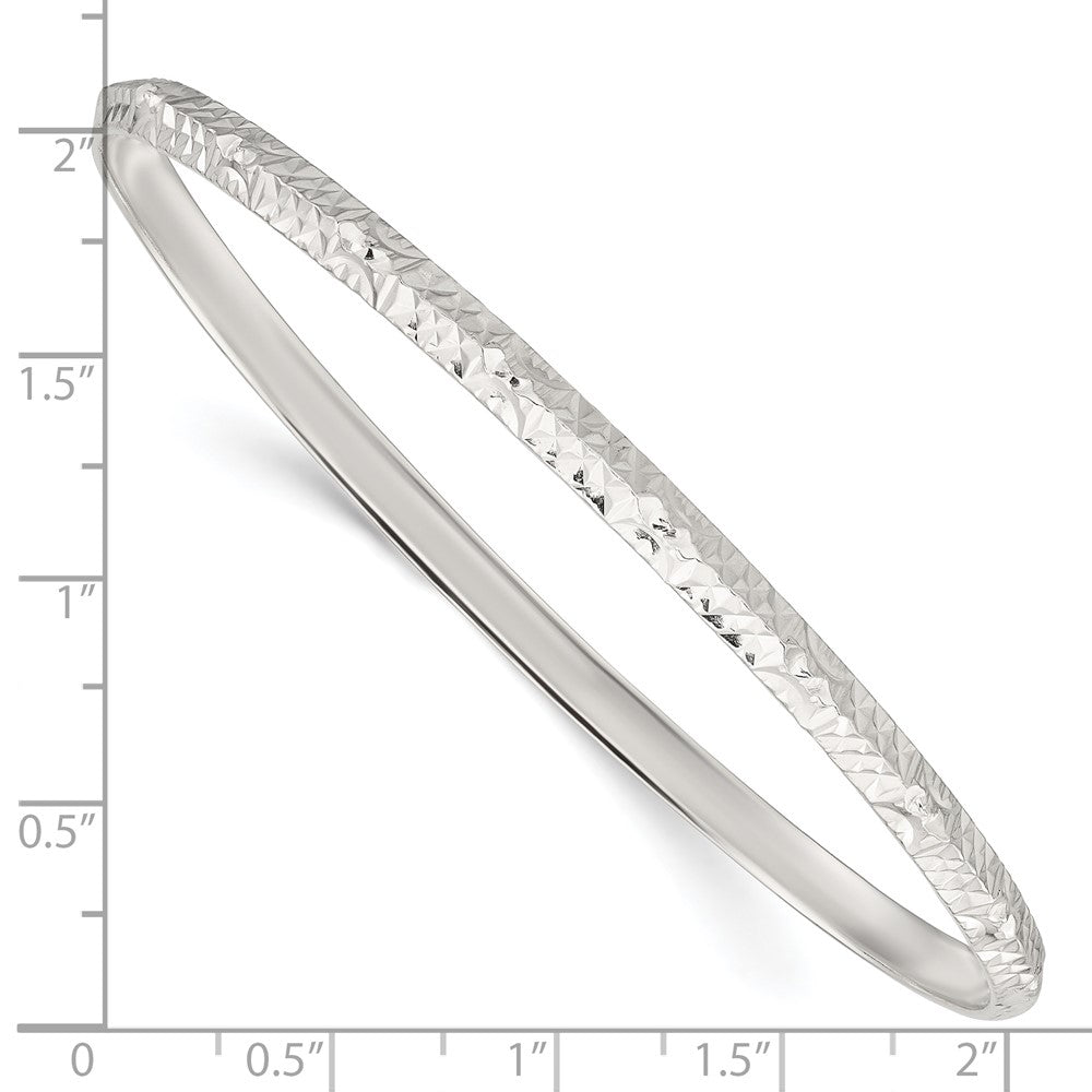 Sterling Silver Diamond Cut Slip-on Bangle QB1088