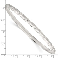 Sterling Silver Diamond Cut Slip-on Bangle QB1088