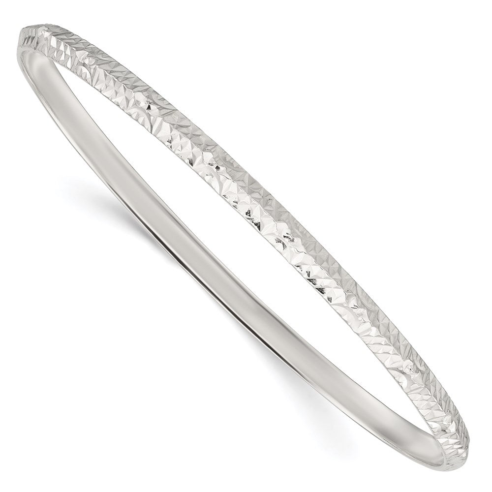 Sterling Silver Diamond Cut Slip-on Bangle QB1088