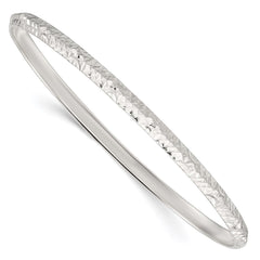 Sterling Silver Diamond Cut Slip-on Bangle QB1088