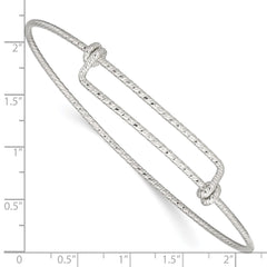 Sterling Silver Polished D/C 1.65mm 8-9.5in Expandable Bangle QB1106