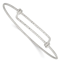 Sterling Silver Polished D/C 1.65mm 8-9.5in Expandable Bangle QB1106