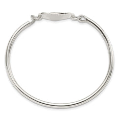 Sterling Silver Polished Engravable Heart Bangle QB1137