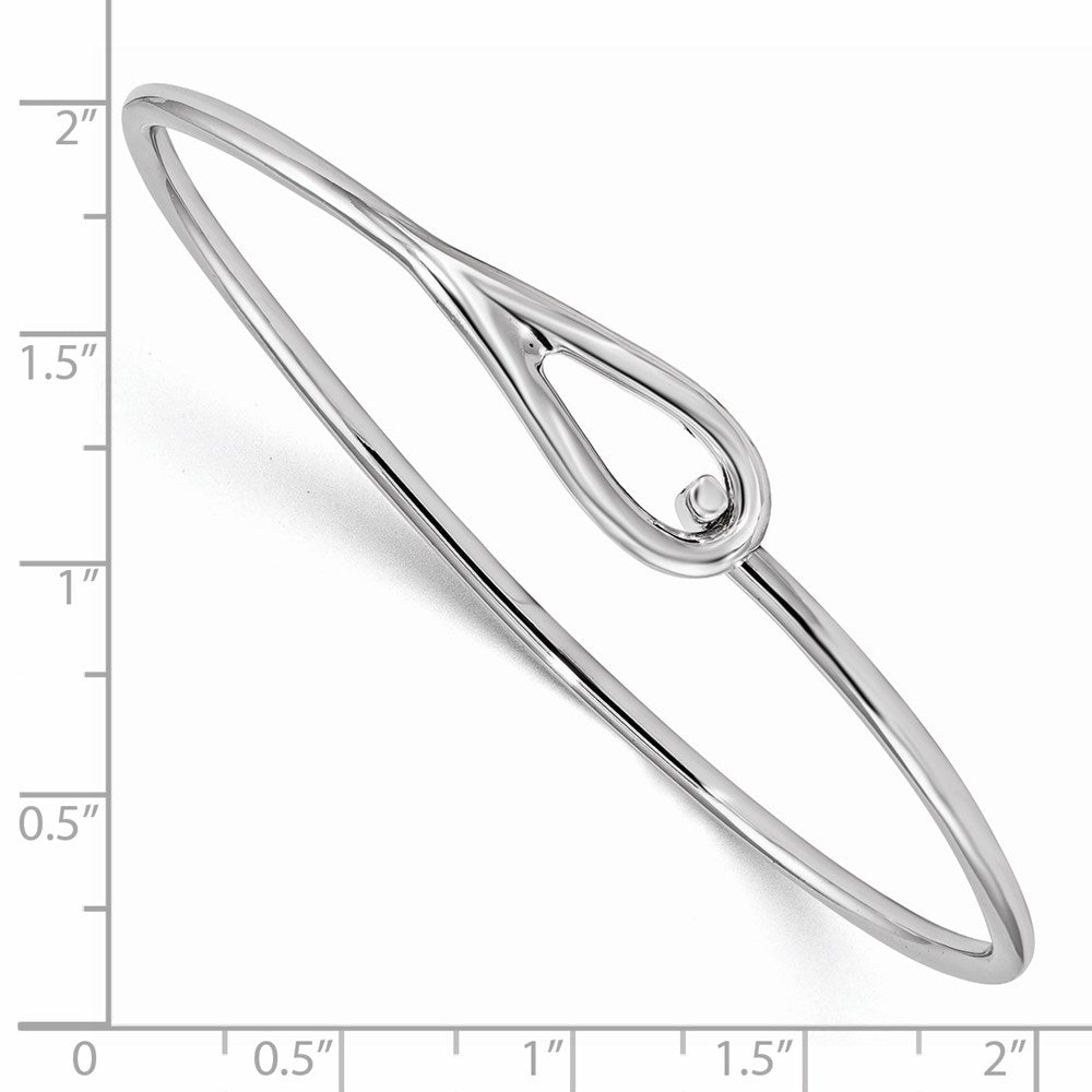 Sterling Silver Rhodium-plated Polished Bangle QB1141