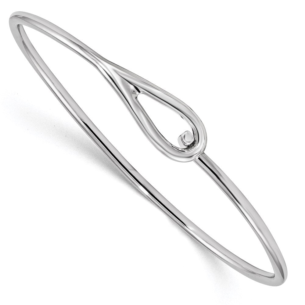 Sterling Silver Rhodium-plated Polished Bangle QB1141