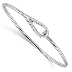 Sterling Silver Rhodium-plated Polished Bangle QB1141