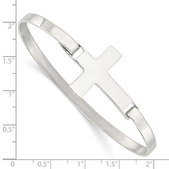 Sterling Silver Polished Cross Bangle QB1144
