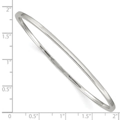 Sterling Silver 2mm Squared Edge Slip-on Bangle Bracelet QB115