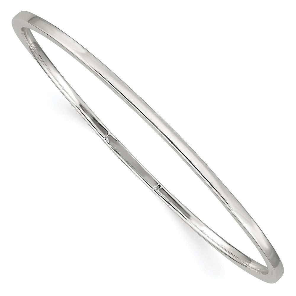 Sterling Silver 2mm Squared Edge Slip-on Bangle Bracelet QB115