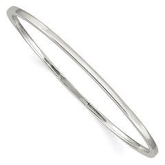 Sterling Silver 2mm Squared Edge Slip-on Bangle Bracelet QB115