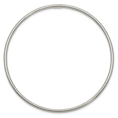 Sterling Silver Rhodium-plated 2mm Slip-on Bangle Bracelet QB119