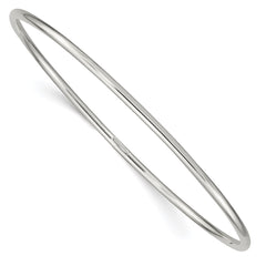 Sterling Silver Rhodium-plated 2mm Slip-on Bangle Bracelet QB119