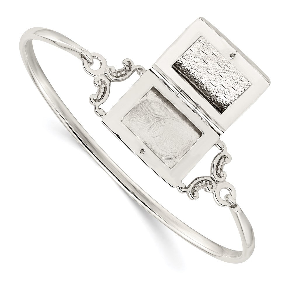 Sterling Silver Polished Rectangular 20mm Locket Bangle QB1210