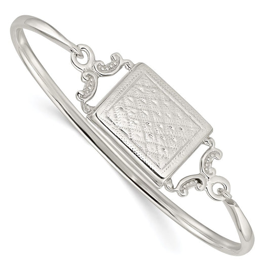 Sterling Silver Polished Rectangular 20mm Locket Bangle QB1210