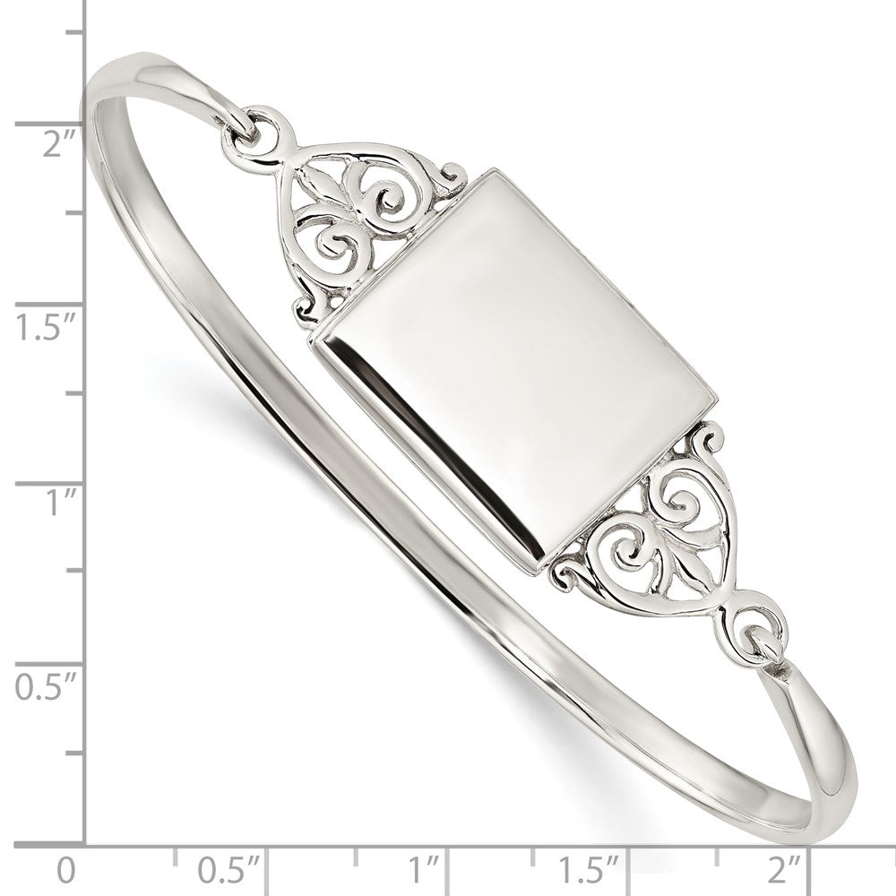 Sterling Silver Polished Rectangular 20mm Locket Bangle QB1211