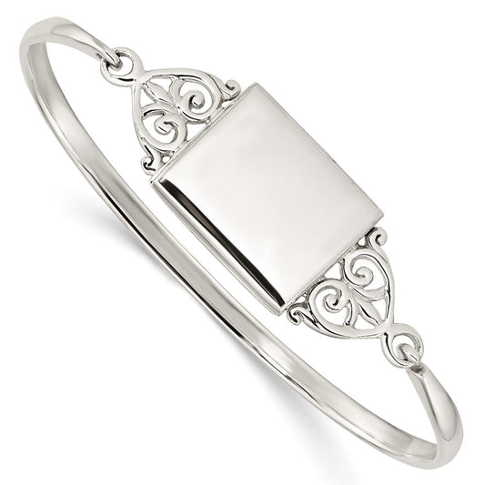 Sterling Silver Polished Rectangular 20mm Locket Bangle QB1211