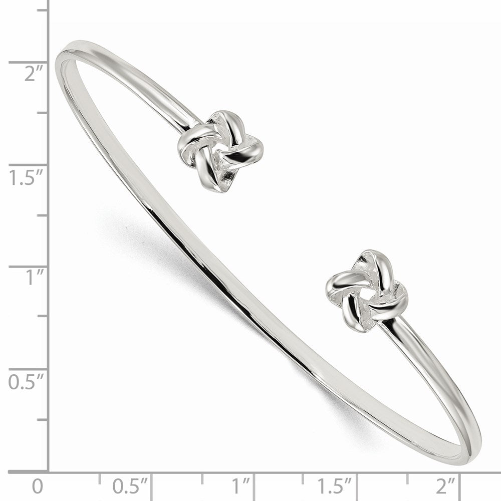Sterling Silver Polished Love Knot Cuff Bracelet QB1214