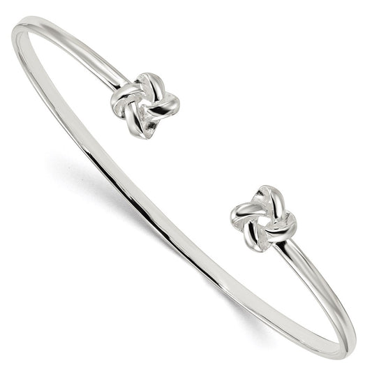 Sterling Silver Polished Love Knot Cuff Bracelet QB1214