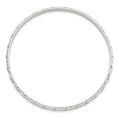 Sterling Silver Diamond Cut Patterned Slip-on Bangle QB1222