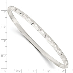 Sterling Silver Diamond Cut Patterned Slip-on Bangle QB1222