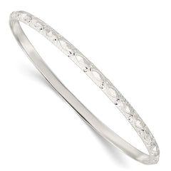 Sterling Silver Diamond Cut Patterned Slip-on Bangle QB1222