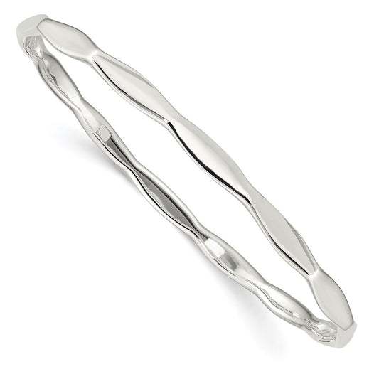 Sterling Silver Scalloped Slip-on Bangle QB1229
