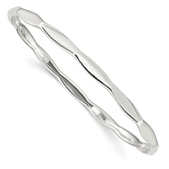 Sterling Silver Scalloped Slip-on Bangle QB1229