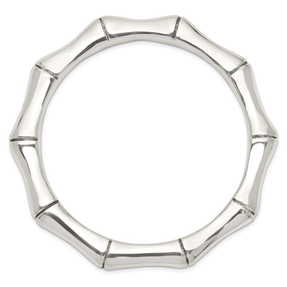 Sterling Silver Polished Bamboo Slip-on Bangle QB1231
