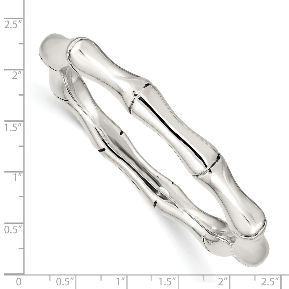 Sterling Silver Polished Bamboo Slip-on Bangle QB1231