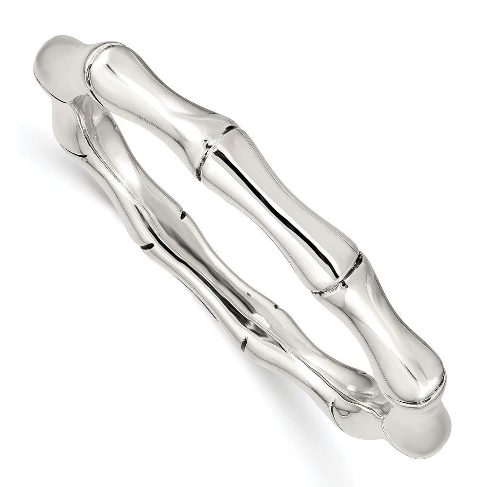 Sterling Silver Polished Bamboo Slip-on Bangle QB1231