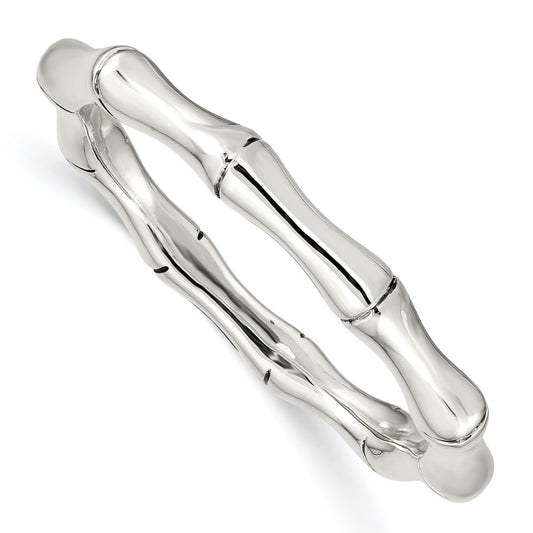 Sterling Silver Polished Bamboo Slip-on Bangle QB1231