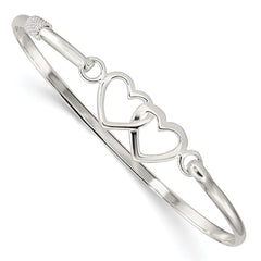 Sterling Silver Polished Heart Bangle QB1234
