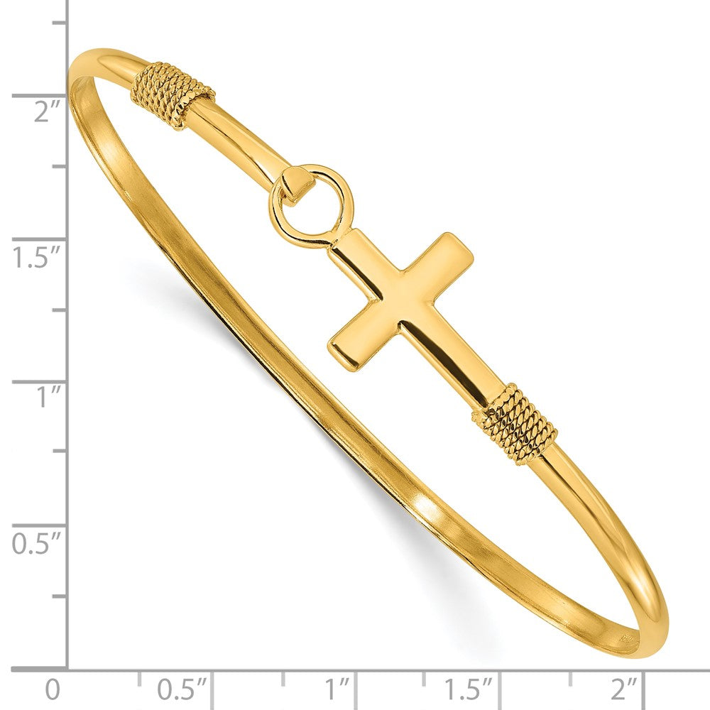 Sterling Silver Gold-tone Polished Cross Bangle QB1249GP
