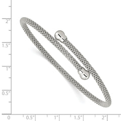 Sterling Silver Textured Flexible Bangle QB1253