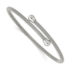 Sterling Silver Textured Flexible Bangle QB1253