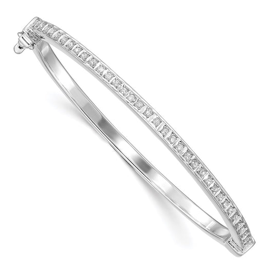 Diamond Fascination Diamond Mystique Sterling Silver Platinum-plated Diamond Baby Bangle QB1286