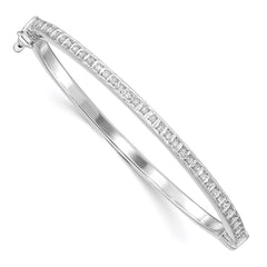 Diamond Fascination Diamond Mystique Sterling Silver Platinum-plated Diamond Baby Bangle QB1286