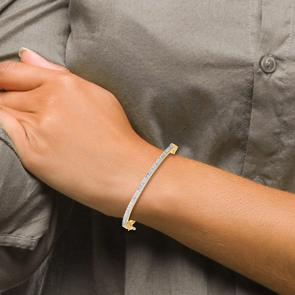 Diamond Fascination Diamond Mystique Sterling Silver 18K Gold-plated Diamond Baby Bangle QB1287