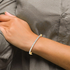 Diamond Fascination Diamond Mystique Sterling Silver 18K Gold-plated Diamond Baby Bangle QB1287