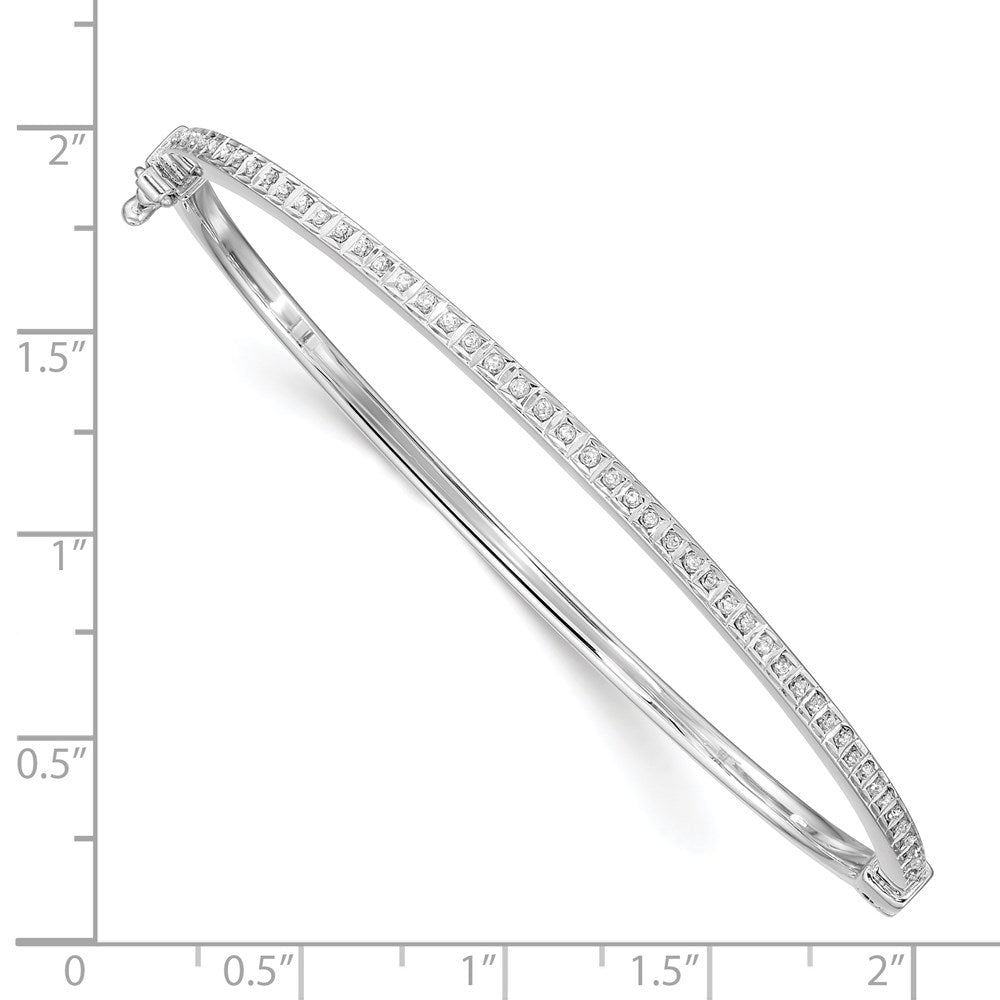 Diamond Fascination Diamond Mystique Sterling Silver Platinum-plated carart Diamond Bangle QB1288