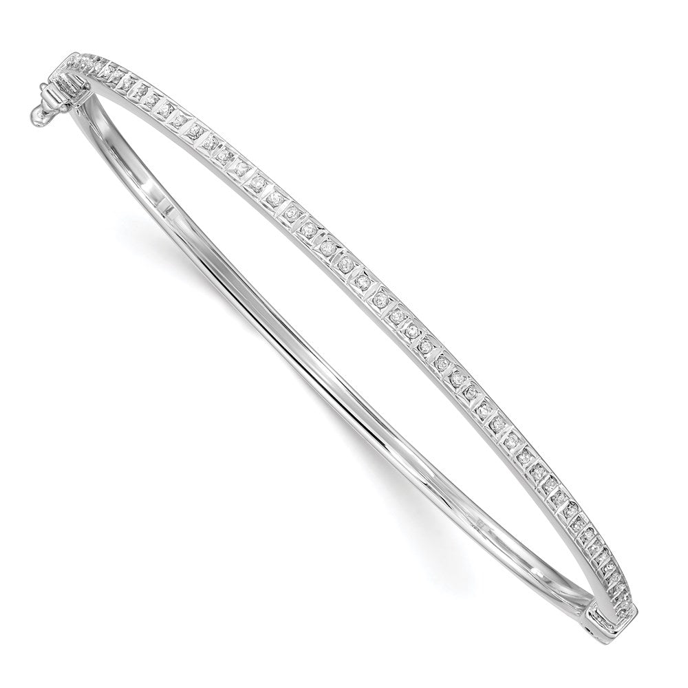 Diamond Fascination Diamond Mystique Sterling Silver Platinum-plated carart Diamond Bangle QB1288