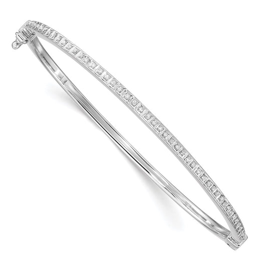 Diamond Fascination Diamond Mystique Sterling Silver Platinum-plated carart Diamond Bangle QB1288