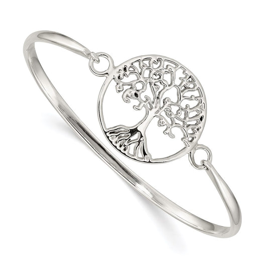 Sterling Silver Tree of Life Bangle QB1297