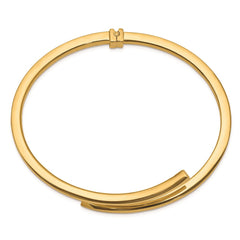 Sterling Silver Gold-tone Polished Bypass Hinged Bangle QB1312