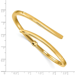 Sterling Silver Gold-tone Polished Bypass Hinged Bangle QB1312