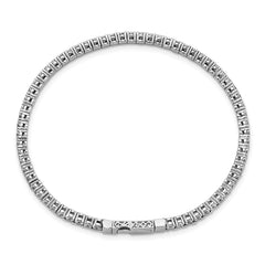 Sterling Shimmer Sterling Silver Rhodium-plated 65 Stone CZ Flexible Bangle Bracelet QB1361