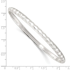 Sterling Silver Textured 4mm Slip-on Bangle QB1389